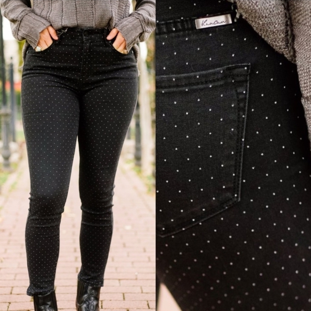 Kancan Polka Dot Skinny Jeans